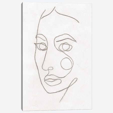 Line Art Woman Face II Canvas Print #WWY163} by Whales Way Canvas Art