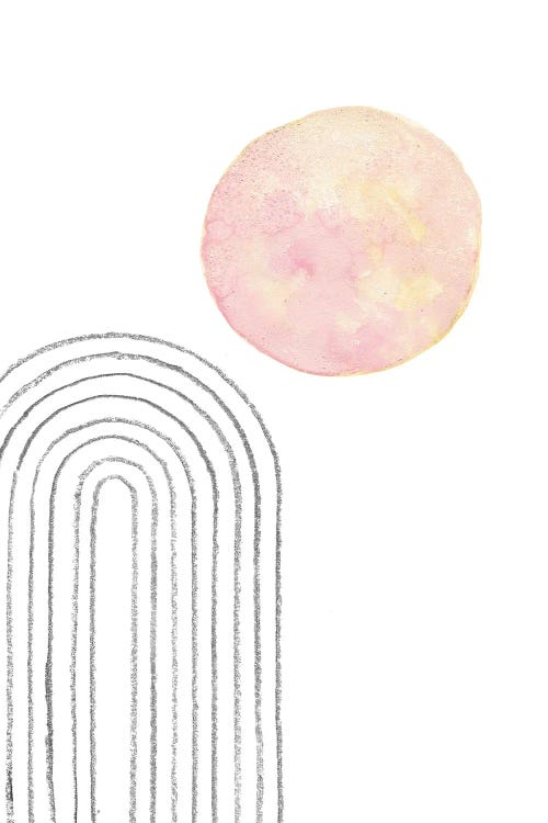 Blush Pink Sun And Rainbow