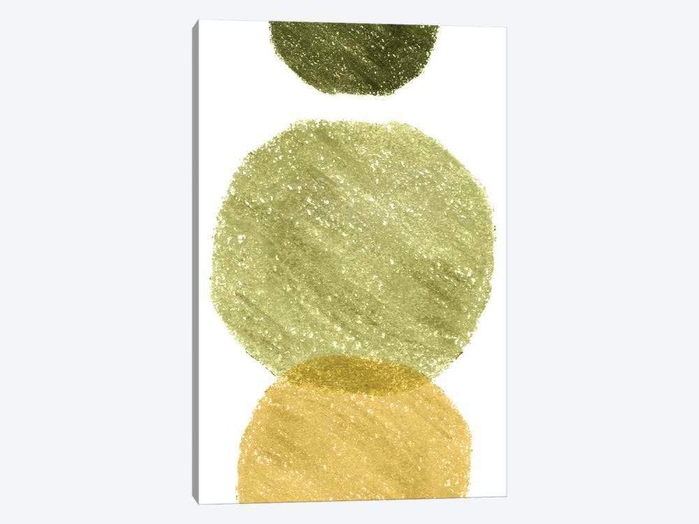 Green And Mustard Circles by Whales Way 1-piece Canvas Art Print