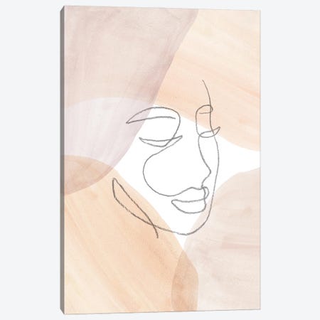 Line Art Face Canvas Print #WWY167} by Whales Way Art Print