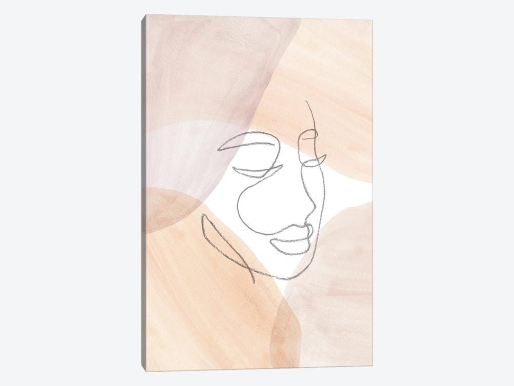 Line Art Face by Whales Way 1-piece Art Print