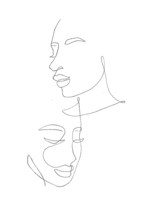 Line Art Female Faces by Whales Way wall art
