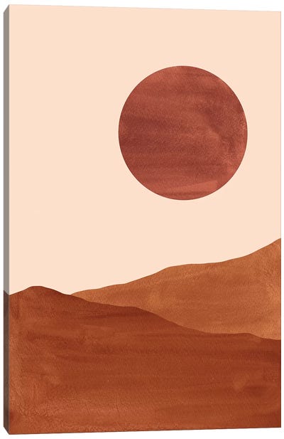 Dark Terracotta Dunes Canvas Art Print - '70s Sunsets