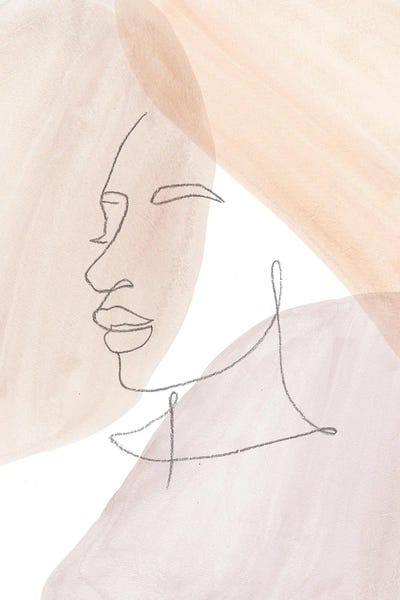 Whales Way: Line Art Face II by Whales Way