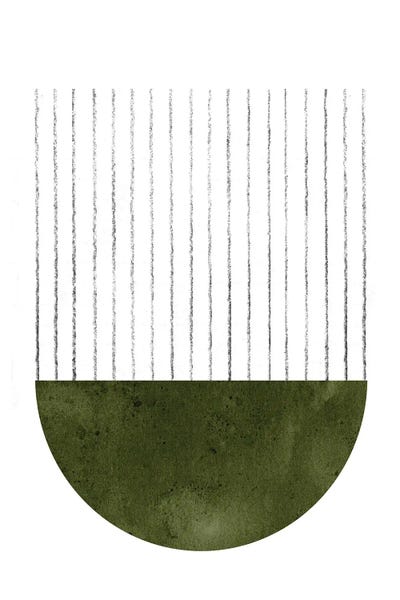 Whales Way: Geometric Dark Green Art by Whales Way