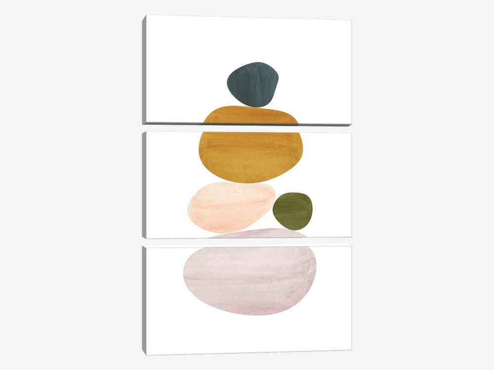 Abstract Stones by Whales Way 3-piece Canvas Wall Art