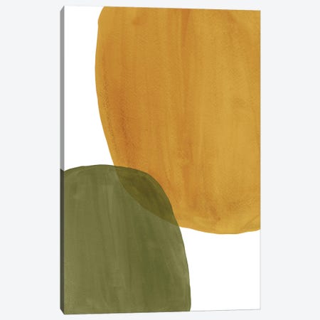 Rust Ochre And Green Art Canvas Print #WWY181} by Whales Way Canvas Art