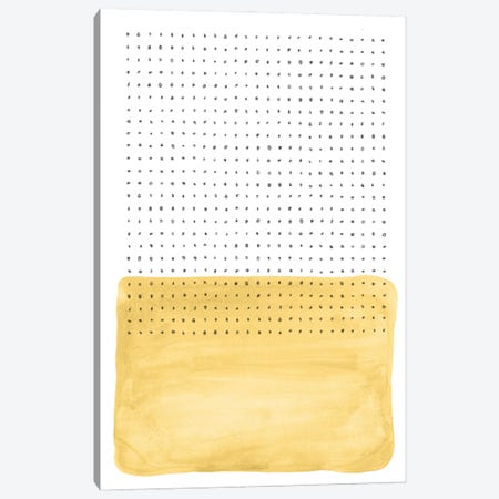 Abstract Mustard Watercolor And Points Canvas Print #WWY182} by Whales Way Canvas Art