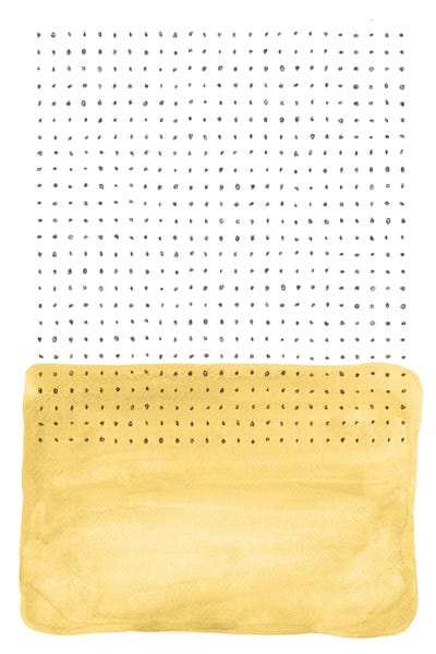 Whales Way: Abstract Mustard Watercolor And Points by Whales Way
