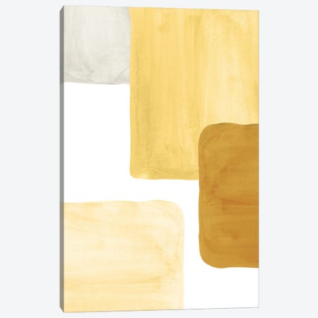 Mustard Color Blocks Canvas Print #WWY183} by Whales Way Canvas Art