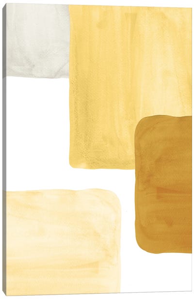 Mustard Color Blocks Canvas Art Print - Whales Way