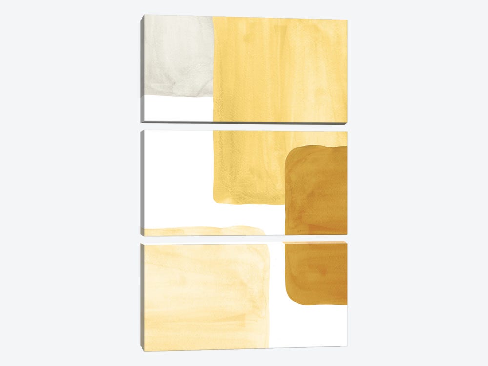Mustard Color Blocks by Whales Way 3-piece Art Print