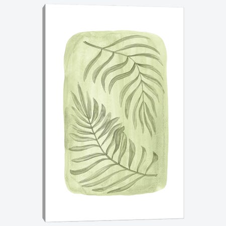 Green Palm Leaves Canvas Print #WWY188} by Whales Way Canvas Wall Art