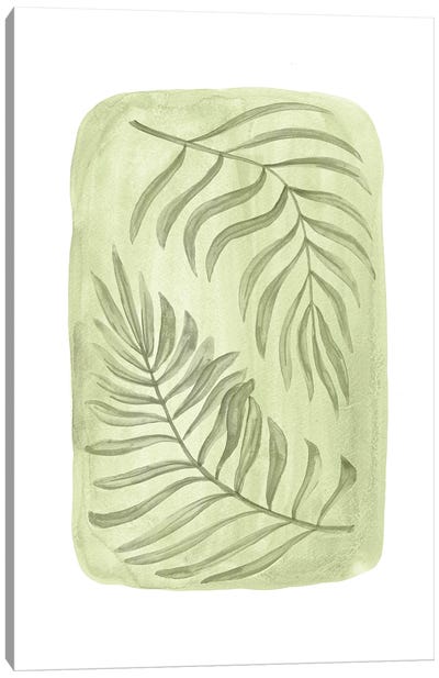 Green Palm Leaves Canvas Art Print - Whales Way