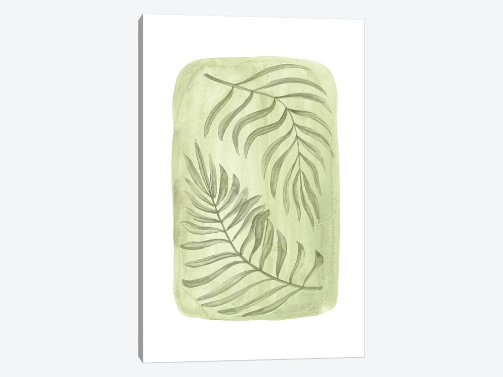 Green Palm Leaves by Whales Way 1-piece Canvas Wall Art