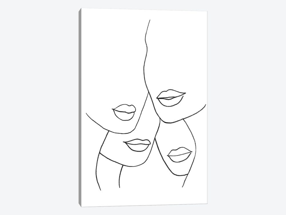 Female Lips Line-Art by Whales Way 1-piece Canvas Art