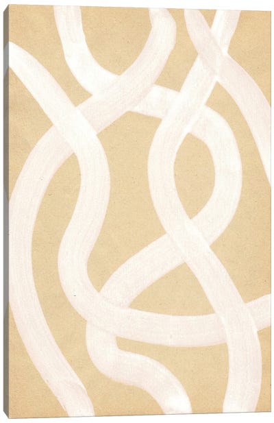 Neutral Stripes Canvas Art Print - Organic Modern