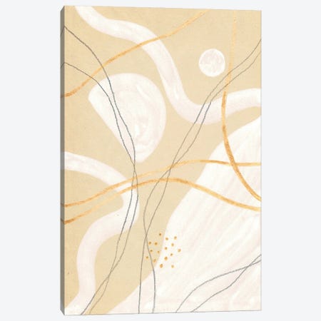 Abstract Beige And White Art Canvas Print #WWY199} by Whales Way Canvas Print