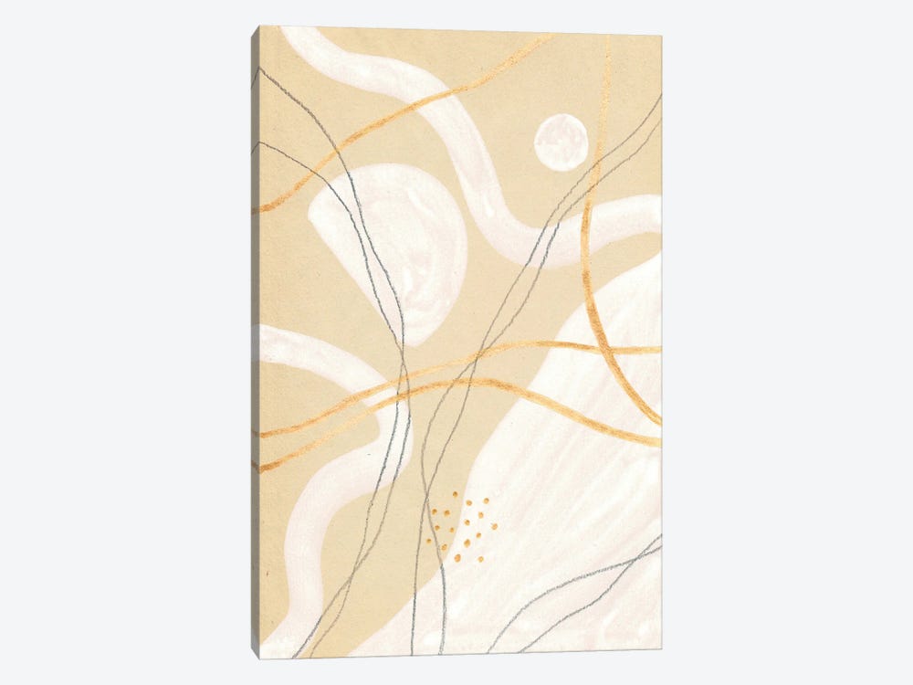 Abstract Beige And White Art by Whales Way 1-piece Canvas Art