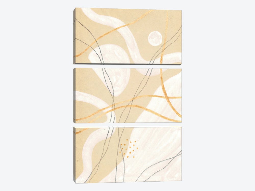 Abstract Beige And White Art by Whales Way 3-piece Canvas Artwork