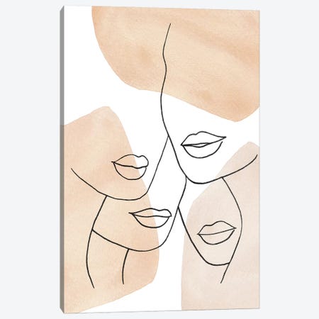 Female Lips Neutral Colors Canvas Print #WWY19} by Whales Way Canvas Print
