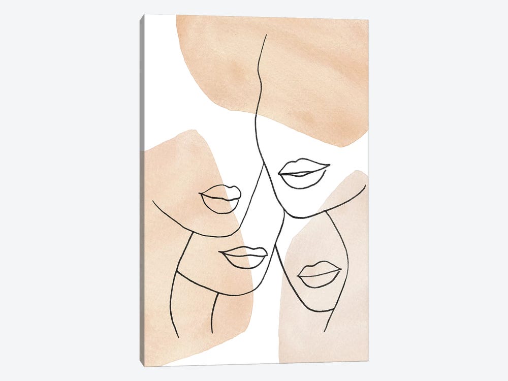 Female Lips Neutral Colors by Whales Way 1-piece Canvas Art Print