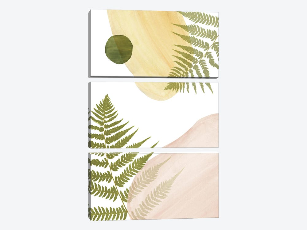 Abstract Shapes And Fern by Whales Way 3-piece Canvas Artwork