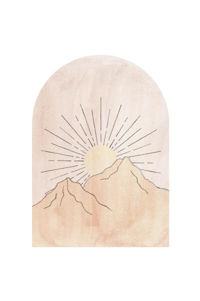 Pastel Mountains And Sun by Whales Way canvas print