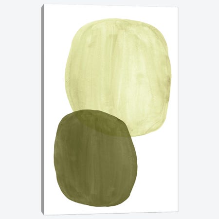 Green Tone Organic Shapes Canvas Print #WWY205} by Whales Way Canvas Art
