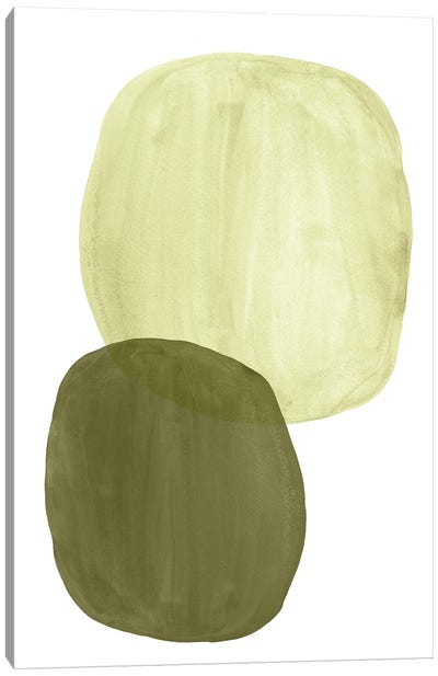 Green Tone Organic Shapes Canvas Art Print - Green with Envy