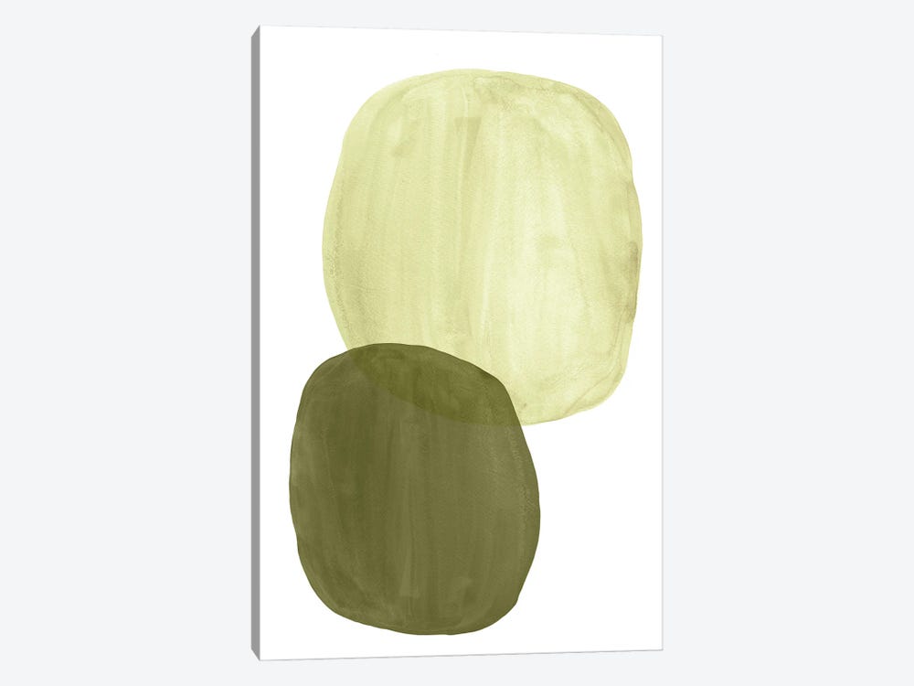Green Tone Organic Shapes by Whales Way 1-piece Canvas Print