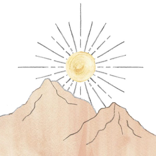 Mountain Sunrises & Sunsets: Mountains And Sunset by Whales Way