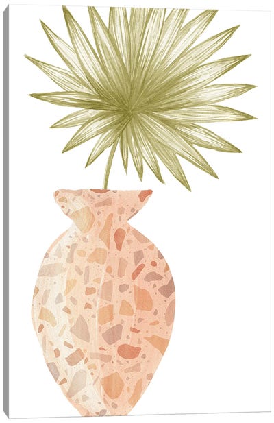 Terrazzo Vase And Plant Canvas Art Print - Whales Way