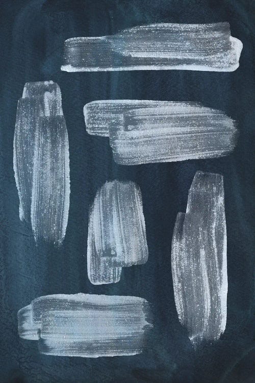 Navy blue brush strokes by Whales Way wall art