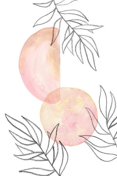 Whales Way: Blush pink shapes and leaves by Whales Way
