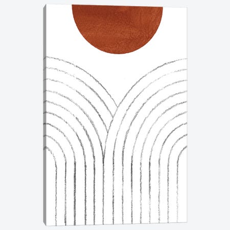 Line Art Arches And Terracotta Sun Canvas Print #WWY21} by Whales Way Canvas Artwork