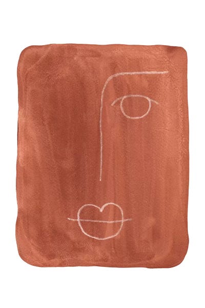 Whales Way: Mid Century Abstract Face by Whales Way