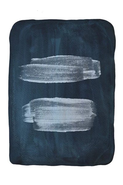 Whales Way: Navy Blue Brush Strokes II by Whales Way
