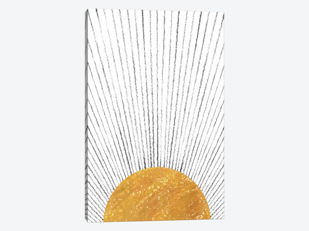 Abstract Mustard Sun 1-piece Canvas Art