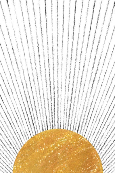 Whales Way: Abstract Mustard Sun by Whales Way