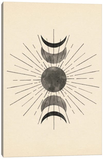 Boho Sun And Moon Canvas Art Print - Sun and Moon Art Collection | Sun Moon Paintings & Wall Decor
