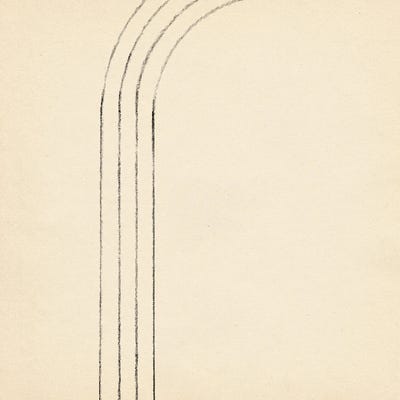 Minimalist Neutral Line Art II by Whales Way art print