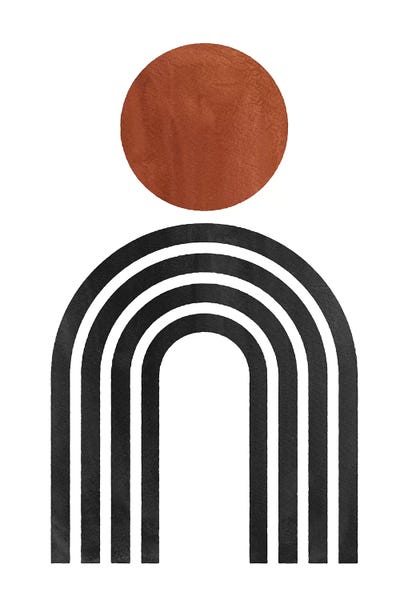 Kids Astronomy & Space Art: Mid Century Sun And Rainbow by Whales Way