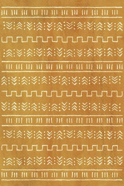 Global Patterns: Rust Mustard Aztec Pattern by Whales Way