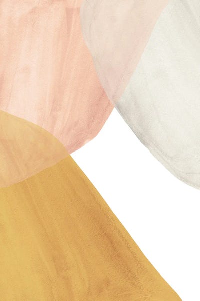 Terracotta And Salmon Pink Watercolor Shapes by Whales Way art print