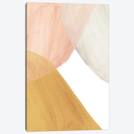 Terracotta And Salmon Pink Watercolor Shapes Canvas Print #WWY242} by Whales Way Canvas Art Print
