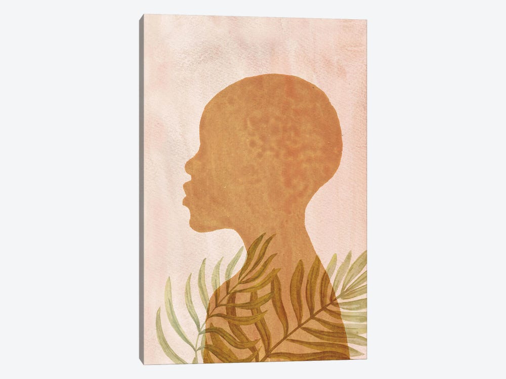 Terracotta And Blush Pink African American Art by Whales Way 1-piece Canvas Print