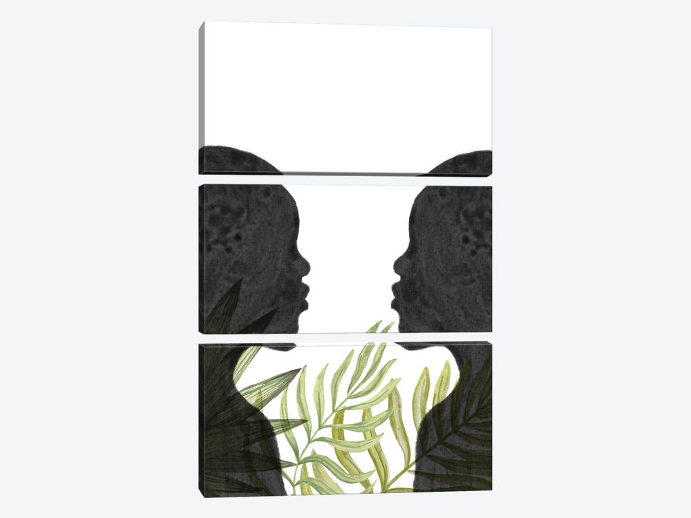 Black Women, African Inspired by Whales Way 3-piece Canvas Print