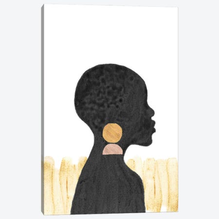 African Black Girl Canvas Print #WWY249} by Whales Way Canvas Print