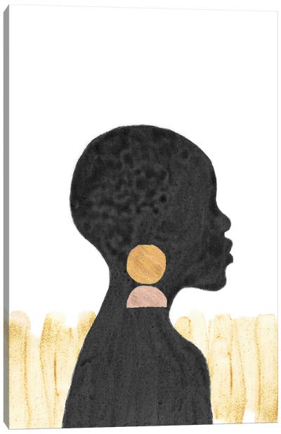 African Black Girl Canvas Art Print - Whales Way